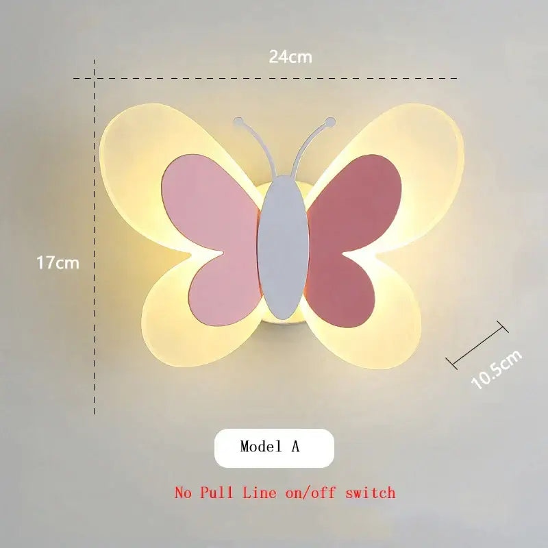 Pastel butterfly wall lamp set for kids bedroom and nursery