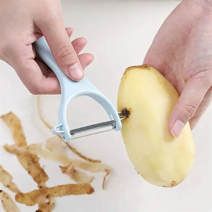 Pastel ceramic kitchen peeler set with stainless steel blades