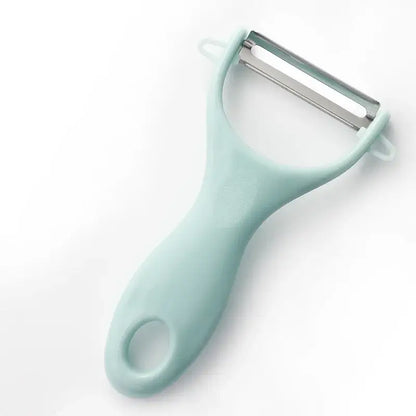 Pastel ceramic kitchen peeler set with stainless steel blades