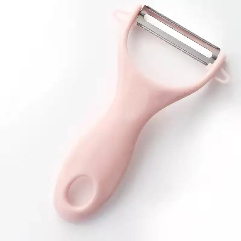 Pastel ceramic kitchen peeler set with stainless steel blades