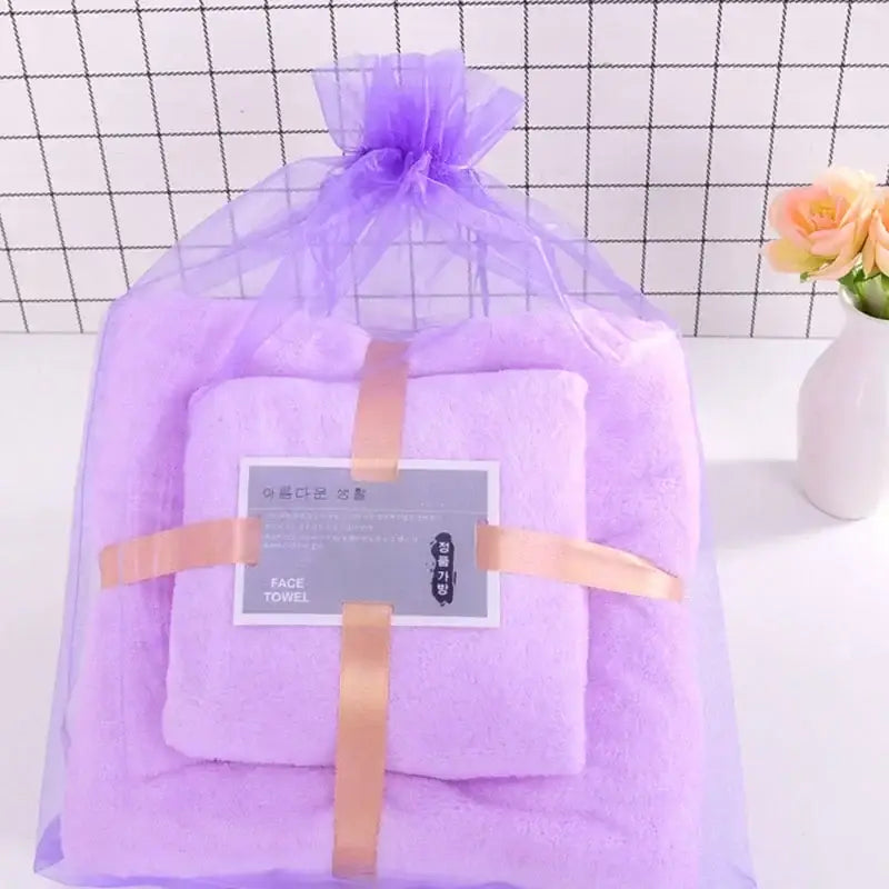 Pastel coral velvet bath towel set bathroom soft absorbent linens