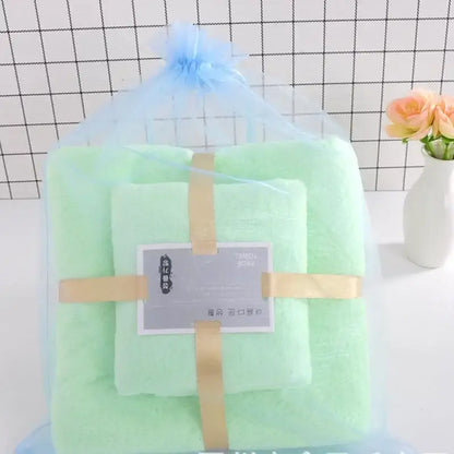 Pastel coral velvet bath towel set bathroom soft absorbent linens