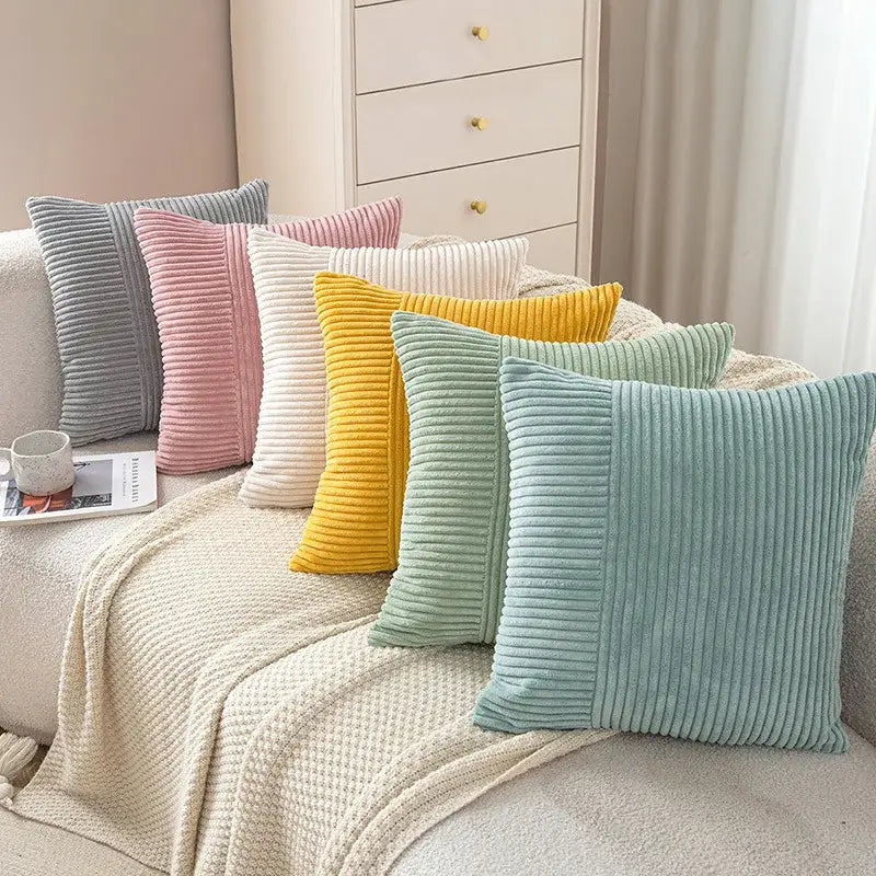 Pastel corduroy striped body pillow bedroom lumbar support