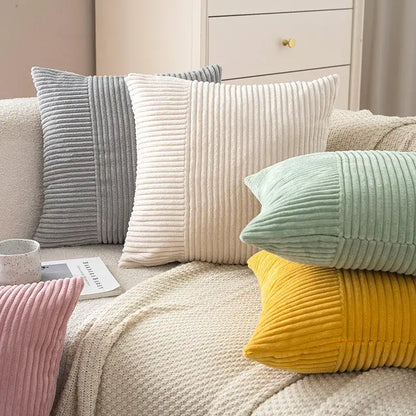 Pastel corduroy striped body pillow bedroom lumbar support