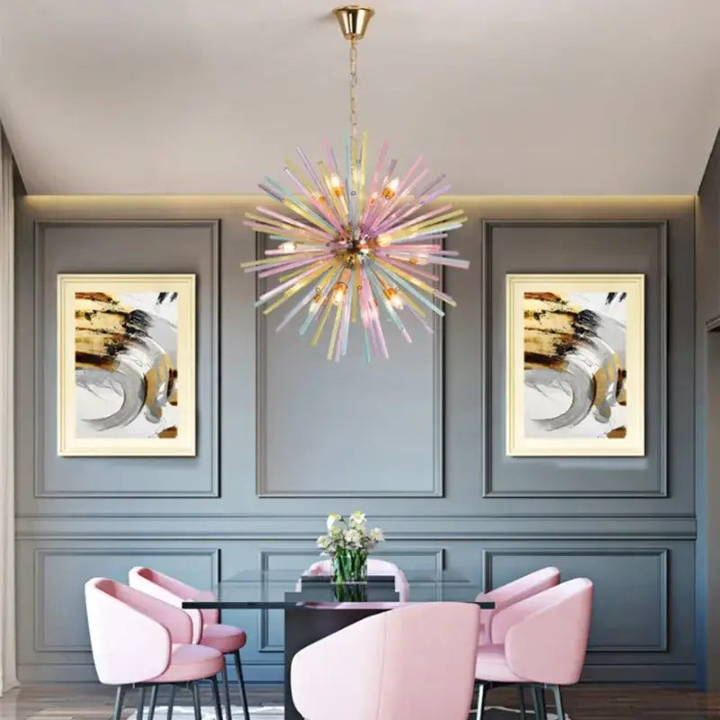 Pastel dandelion pendant lamp kids bedroom starburst chandelier