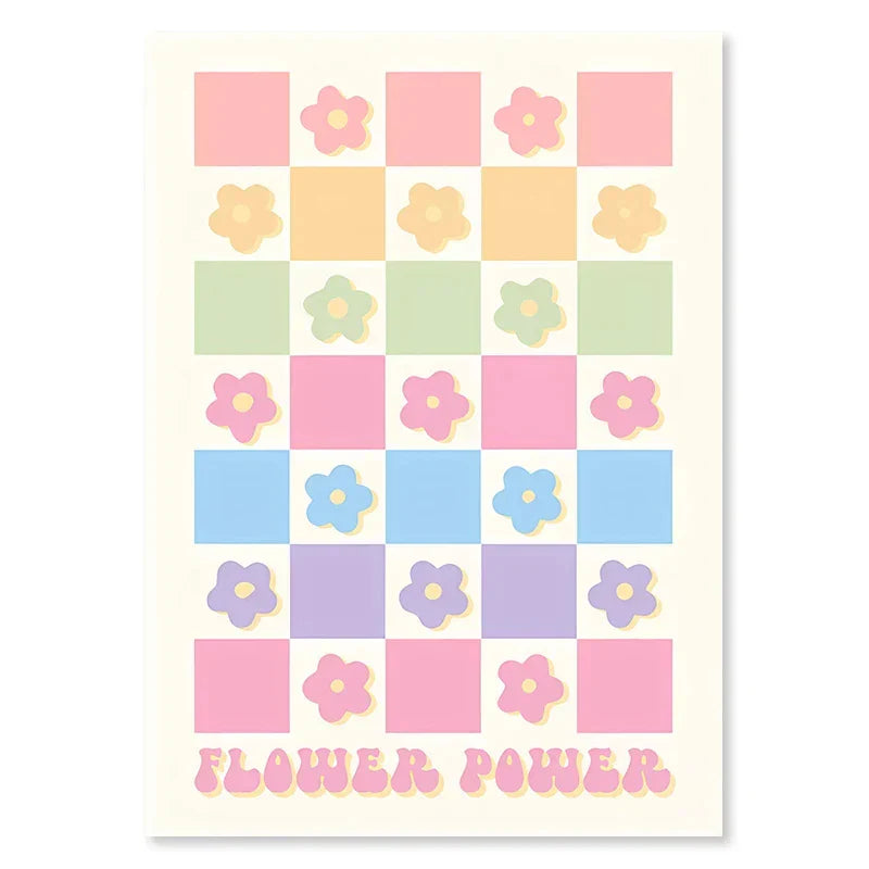DecorBites™ Pastel Danish Flower Wall Art for Home