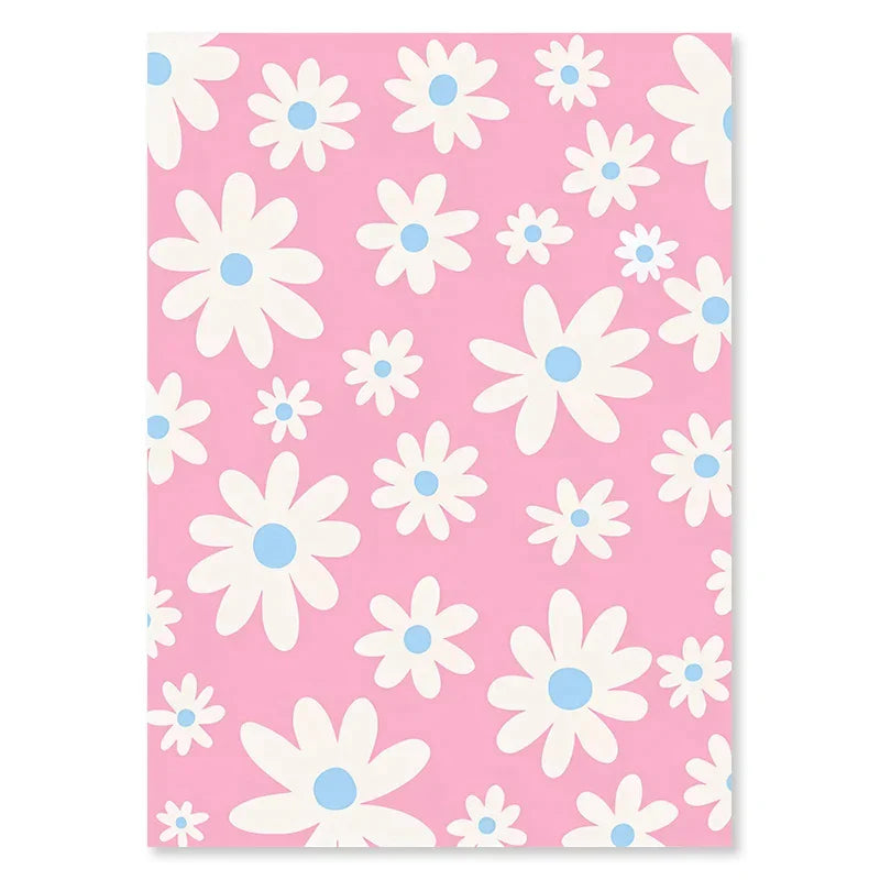 DecorBites™ Pastel Danish Flower Wall Art Print