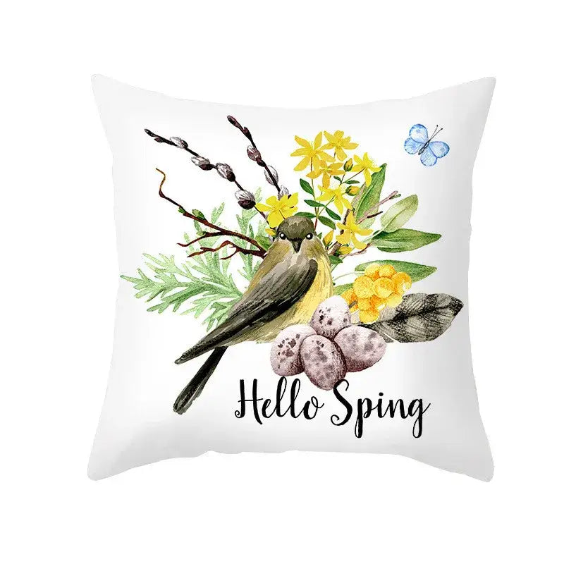 Pastel easter egg bunny pillow cover living room spring decor