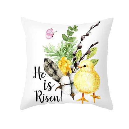 Pastel easter egg bunny pillow cover living room spring decor