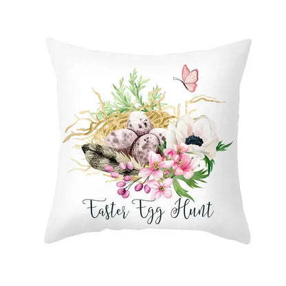 Pastel easter egg bunny pillow cover living room spring decor