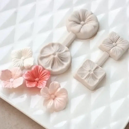 Pastel five petals flower silicone mold kitchen baking tool