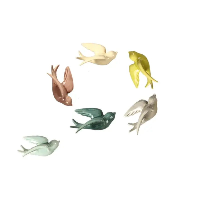 Pastel flying bird ceramic wall ornament living room decor