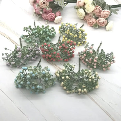 Pastel foam ball artificial flower set living room decor