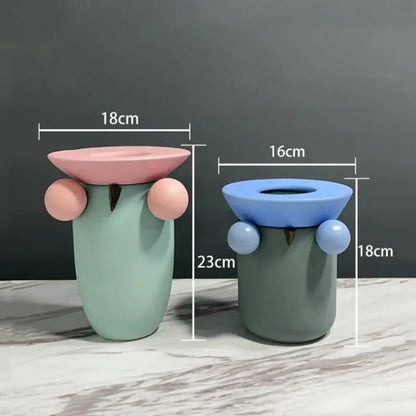 Pastel geometric ball ceramic vase living room decor