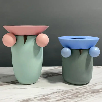 Pastel geometric ball ceramic vase living room decor