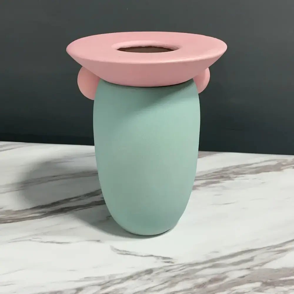 Pastel geometric ball ceramic vase living room decor