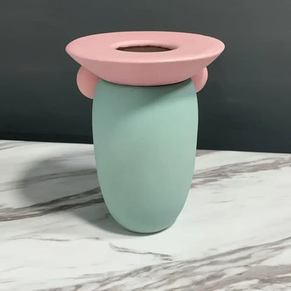 Pastel geometric ball ceramic vase living room decor
