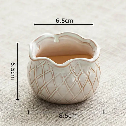 Pastel gradient lotus flower ceramic succulent pots bedroom decor