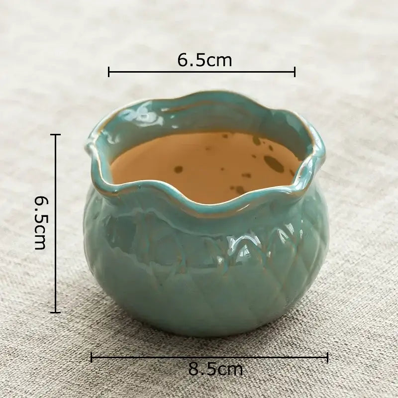 Pastel gradient lotus flower ceramic succulent pots bedroom decor