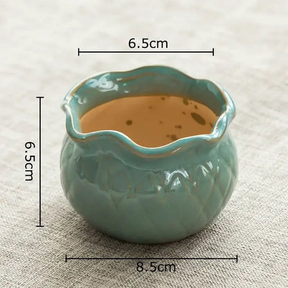 Pastel gradient lotus flower ceramic succulent pots bedroom decor