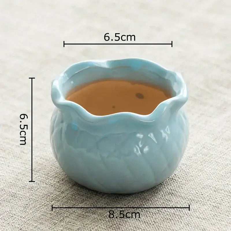 Pastel gradient lotus flower ceramic succulent pots bedroom decor