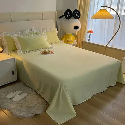 Pastel green & white lace bubble cotton bedding set bedroom duvet