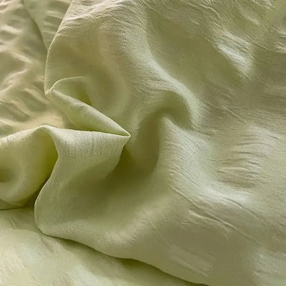 Pastel green & white lace bubble cotton bedding set bedroom duvet