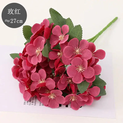 Pastel hydrangea begonia flower dry flower embossing living room decor
