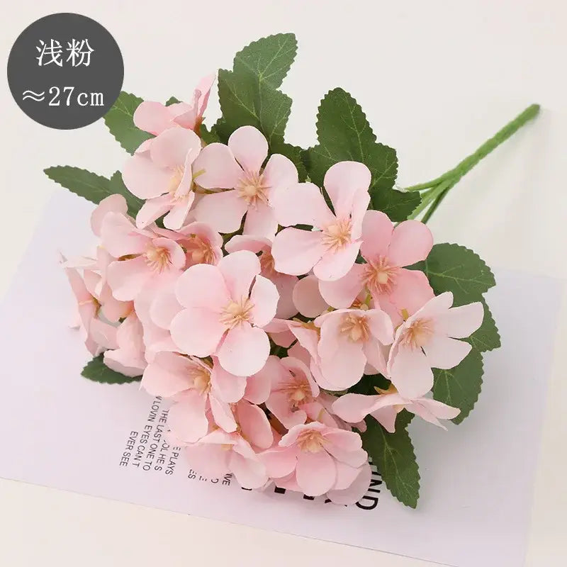 Pastel hydrangea begonia flower dry flower embossing living room decor