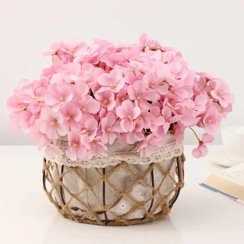 Pastel hydrangea begonia flower dry flower embossing living room decor