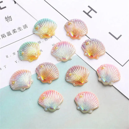 Pastel iridescent pearl shells beach decor embellishments bedroom art