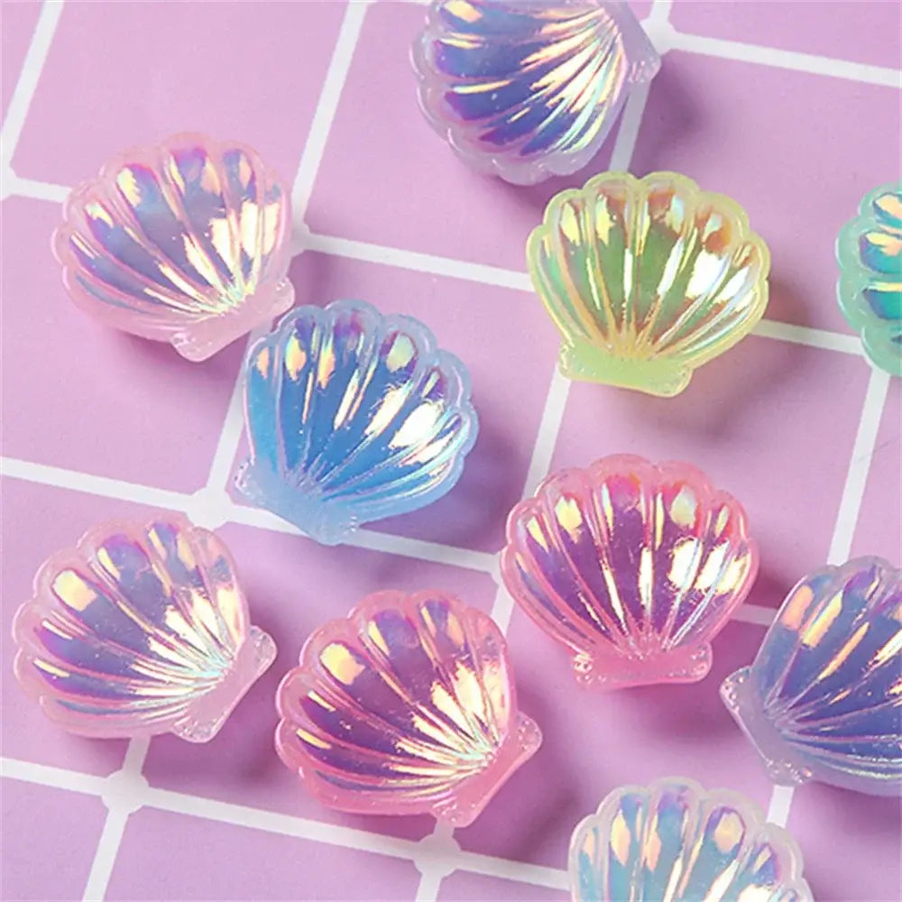 Pastel iridescent pearl shells beach decor embellishments bedroom art