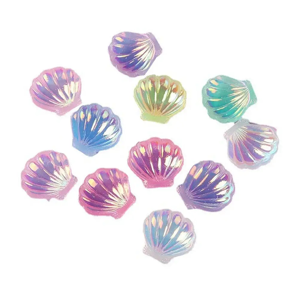 Pastel iridescent pearl shells beach decor embellishments bedroom art