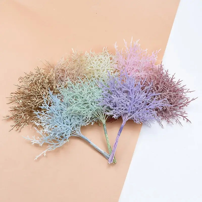 Pastel lavender and mint 10pcs artificial plants for living room decor