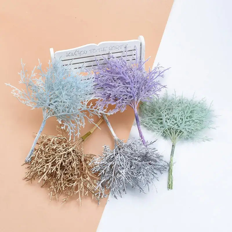 Pastel lavender and mint 10pcs artificial plants for living room decor