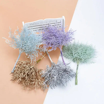 Pastel lavender and mint 10pcs artificial plants for living room decor