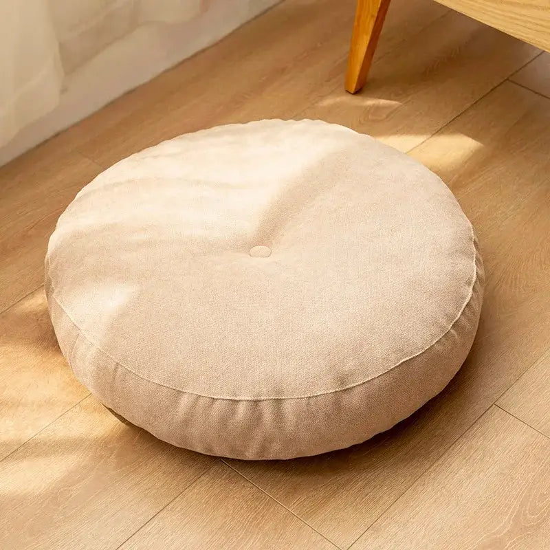 Pastel linen round floor cushion living room meditation pillow