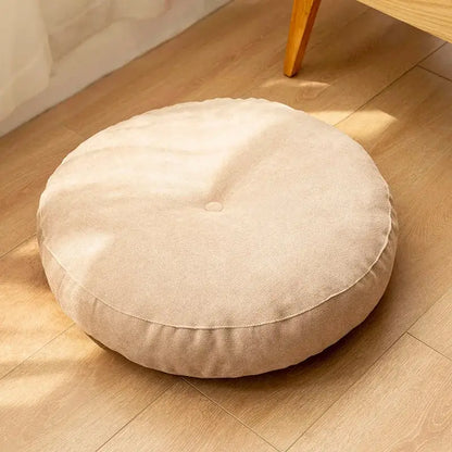 Pastel linen round floor cushion living room meditation pillow