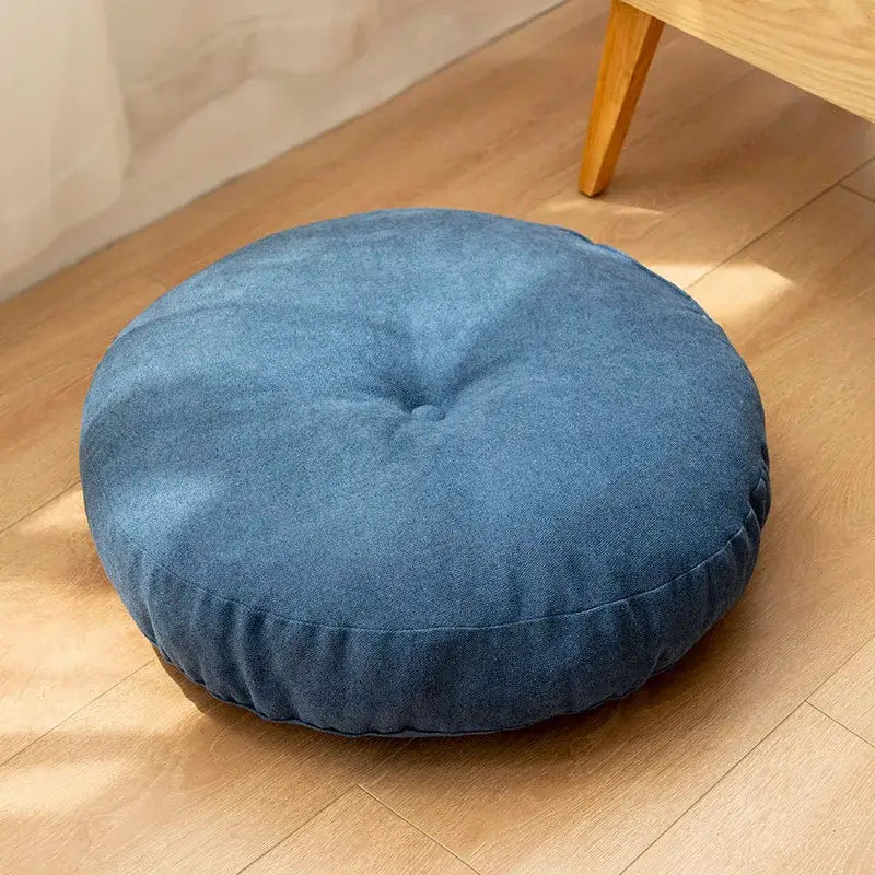 Pastel linen round floor cushion living room meditation pillow