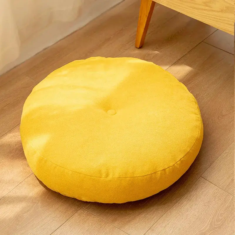 Pastel linen round floor cushion living room meditation pillow