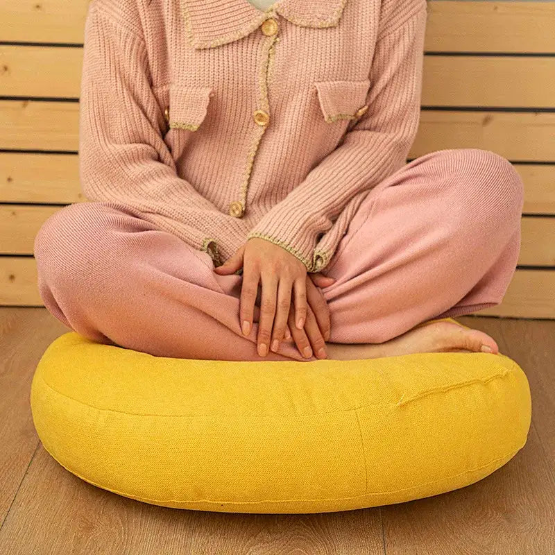 Pastel linen round floor cushion living room meditation pillow