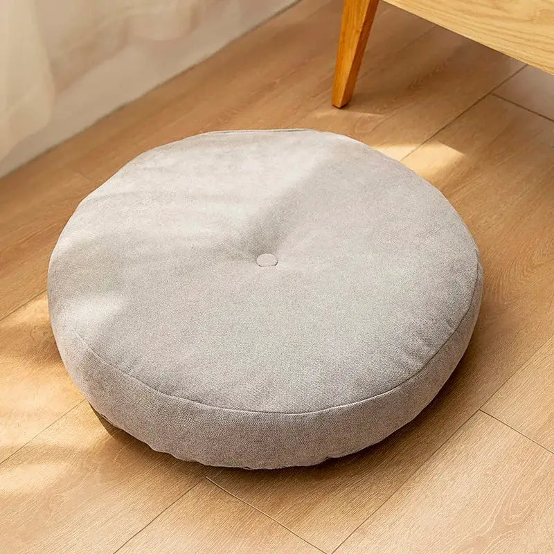 Pastel linen round floor cushion living room meditation pillow