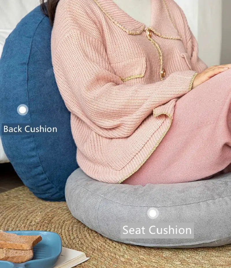 Pastel linen round floor cushion living room meditation pillow