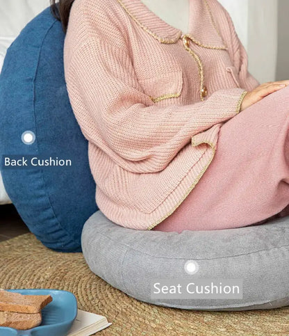 Pastel linen round floor cushion living room meditation pillow