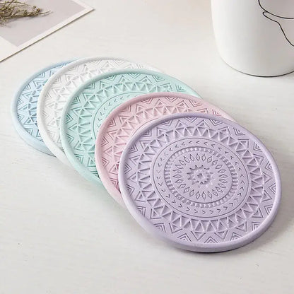 Pastel mandala diatomite round coasters dining room drink mats