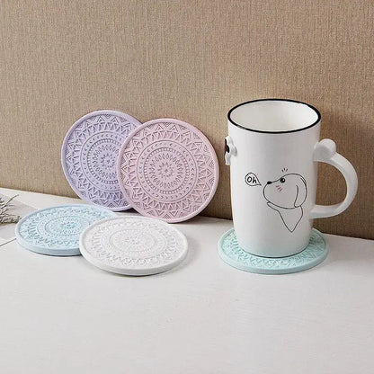 Pastel mandala diatomite round coasters dining room drink mats
