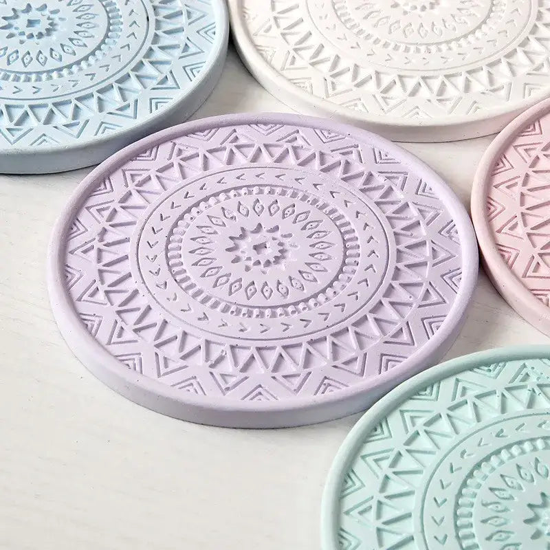 Pastel mandala diatomite round coasters dining room drink mats