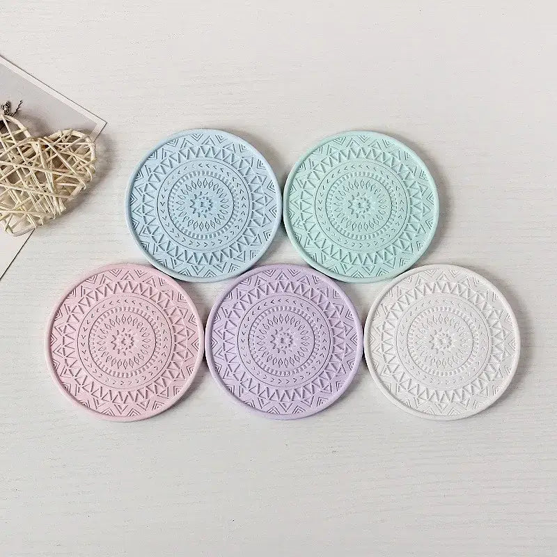 Pastel mandala diatomite round coasters dining room drink mats