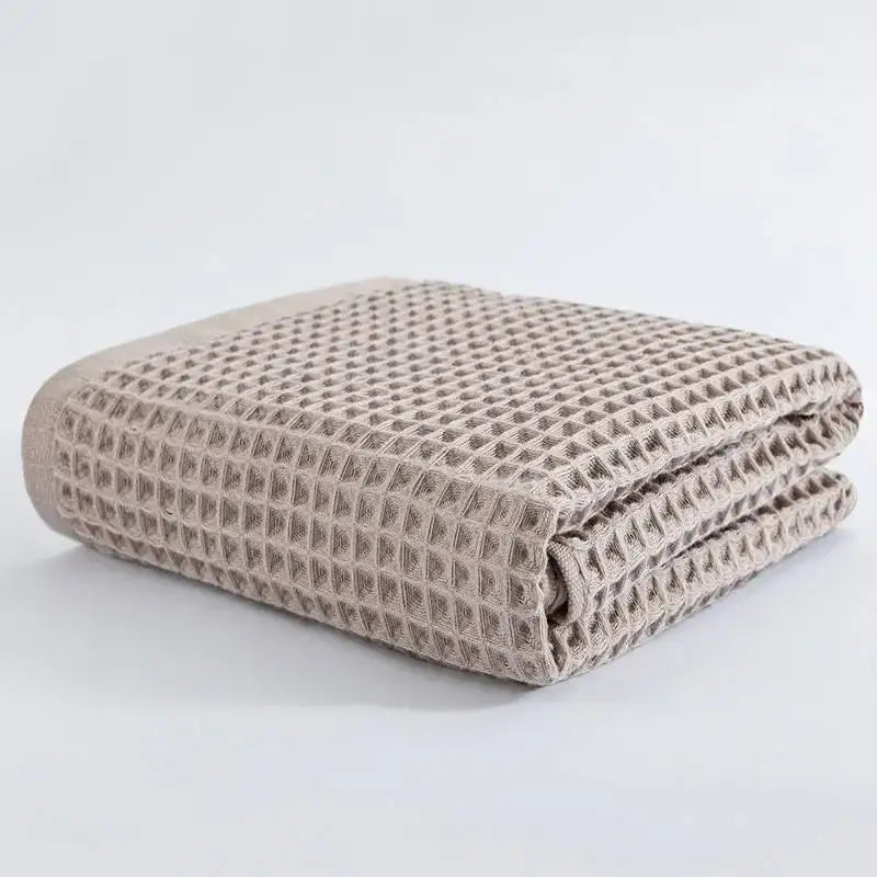 Pastel multi color cotton waffle bath towel set for bathroom