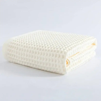 Pastel multi color cotton waffle bath towel set for bathroom